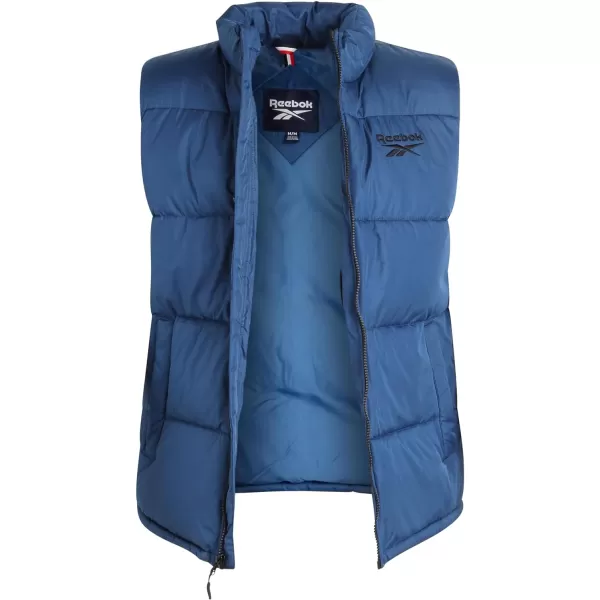 imageReebok Mens Puffer Vest  Quilted Insulated Full Zip Winter Vest  Lightweight Outerwear Sleeveless Jacket for Men MXXLNorthern Night
