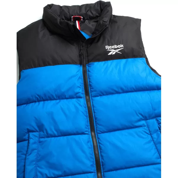 imageReebok Mens Puffer Vest  Quilted Insulated Full Zip Winter Vest  Lightweight Outerwear Sleeveless Jacket for Men MXXLVector BlueBlack