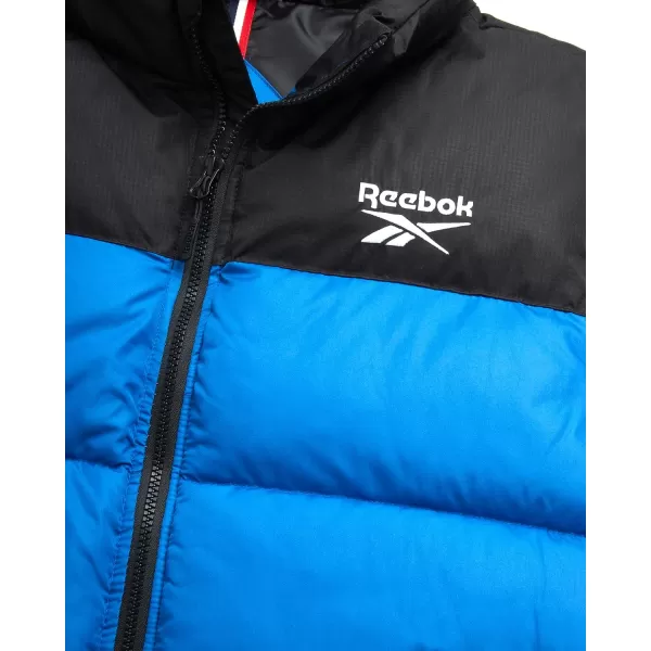 imageReebok Mens Puffer Vest  Quilted Insulated Full Zip Winter Vest  Lightweight Outerwear Sleeveless Jacket for Men MXXLVector BlueBlack