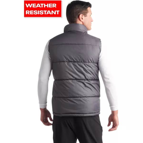 imageReebok Mens Puffer Vest  Quilted Insulated Full Zip Winter Vest  Sleeveless Jacket for Men MXXLCharcoal