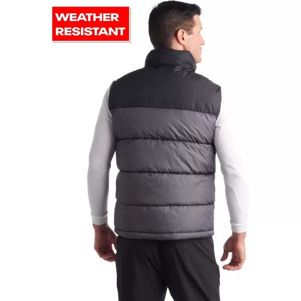 imageReebok Mens Puffer Vest  Quilted Insulated Full Zip Winter Vest  Sleeveless Jacket for Men MXXLCharcoalBlack