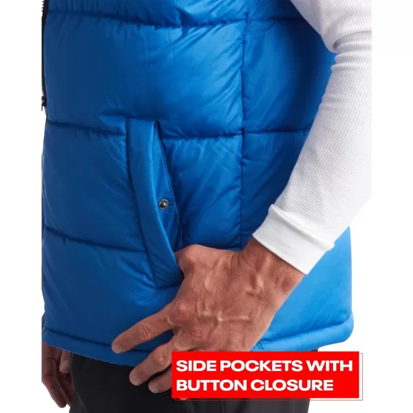 imageReebok Mens Puffer Vest  Quilted Insulated Full Zip Winter Vest  Sleeveless Jacket for Men MXXLVector BlueBlack