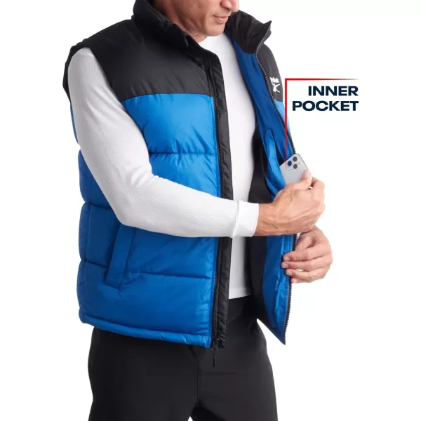 imageReebok Mens Puffer Vest  Quilted Insulated Full Zip Winter Vest  Sleeveless Jacket for Men MXXLVector BlueBlack