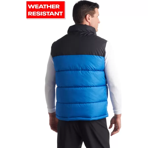 imageReebok Mens Puffer Vest  Quilted Insulated Full Zip Winter Vest  Sleeveless Jacket for Men MXXLVector BlueBlack
