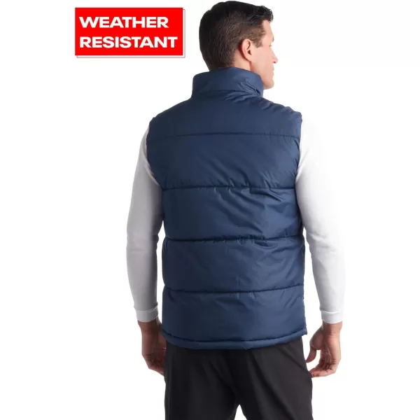 imageReebok Mens Puffer Vest  Quilted Insulated Full Zip Winter Vest  Sleeveless Jacket for Men MXXLVector Navy