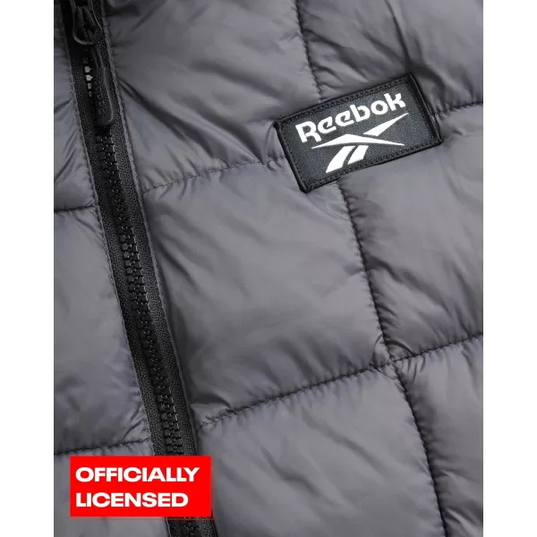 imageReebok Mens Puffer Vest  Quilted Insulated Winter Vest  Sleeveless Bubble Jacket for Men MXXLCharcoal