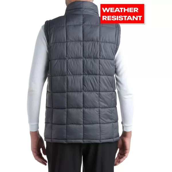 imageReebok Mens Puffer Vest  Quilted Insulated Winter Vest  Sleeveless Bubble Jacket for Men MXXLCharcoal