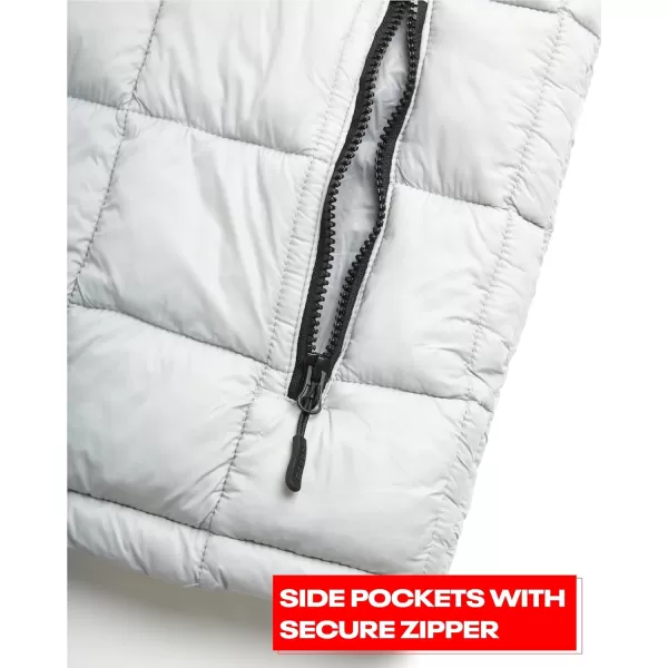 imageReebok Mens Puffer Vest  Quilted Insulated Winter Vest  Sleeveless Bubble Jacket for Men MXXLPure Grey