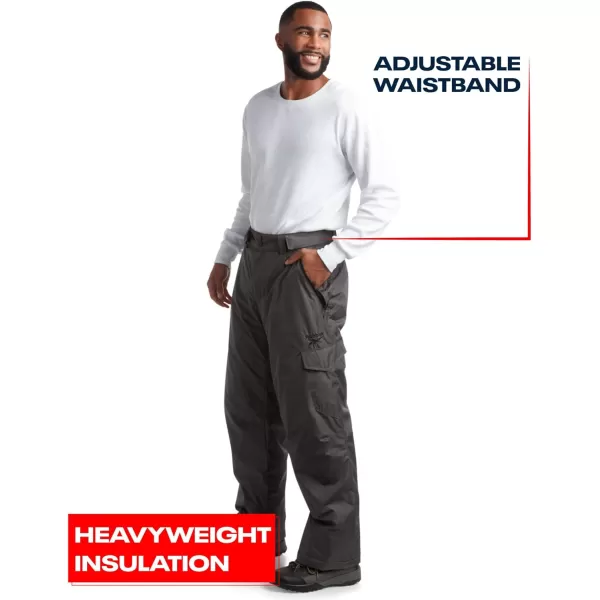 imageReebok Mens Snow Pants  Heavyweight Waterproof Snowboard Pants with Cargo Pockets Snow Gaiters  Ski Pants for Men MXXLCharcoal
