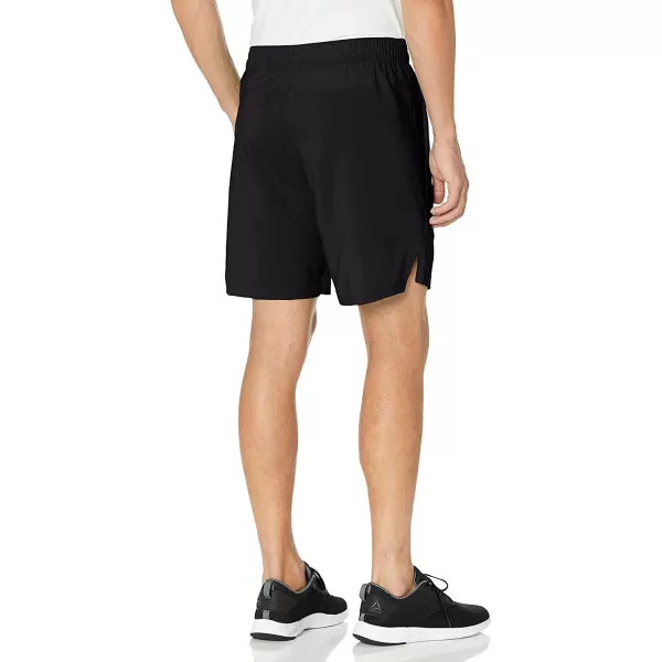 imageReebok Mens Standard Workout Ready Graphic ShortsBlackWhite