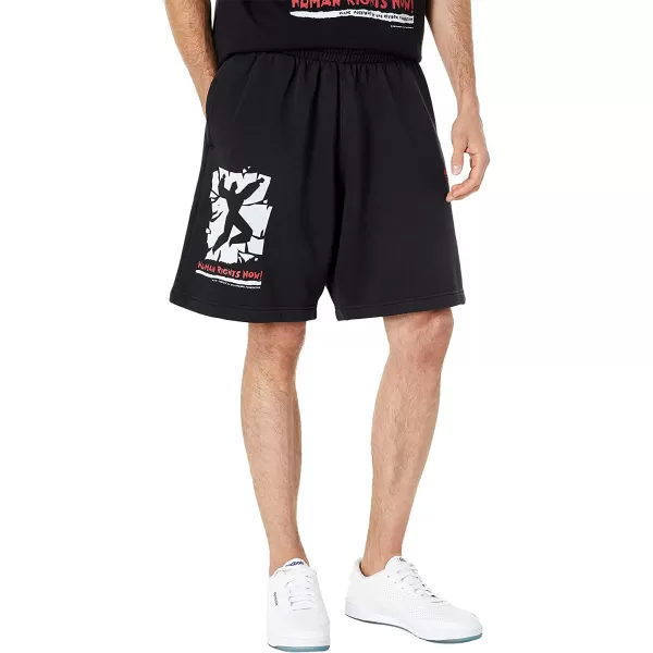 imageReebok Mens Standard Workout Ready Graphic ShortsHuman Rights Now Black