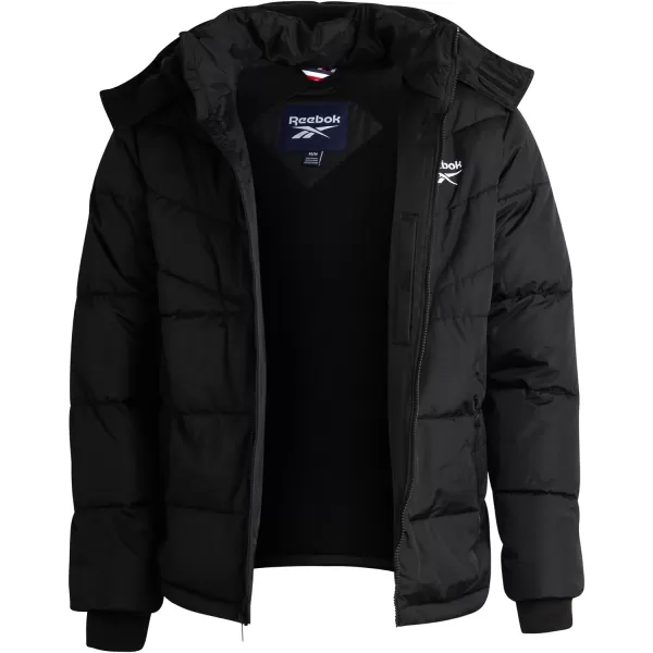 imageReebok Mens Winter Coat  Heavyweight Bubble Puffer Parka  Weather Resistant Outerwear Windbreaker Ski Jacket for Men MXXLBlack