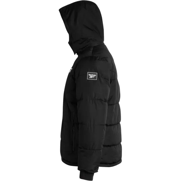 imageReebok Mens Winter Coat  Heavyweight Bubble Puffer Parka  Weather Resistant Outerwear Windbreaker Ski Jacket for Men MXXLBlack