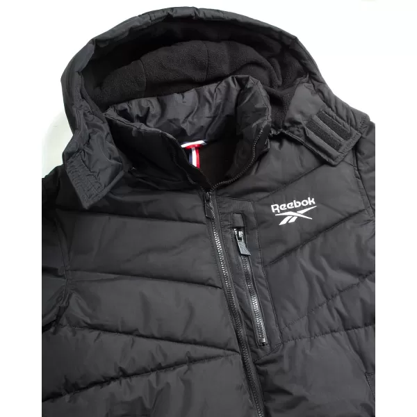 imageReebok Mens Winter Coat  Heavyweight Bubble Puffer Parka  Weather Resistant Outerwear Windbreaker Ski Jacket for Men MXXLBlack