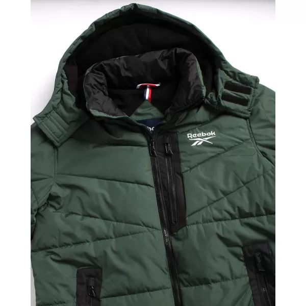 imageReebok Mens Winter Coat  Heavyweight Bubble Puffer Parka  Weather Resistant Outerwear Windbreaker Ski Jacket for Men MXXLHunter
