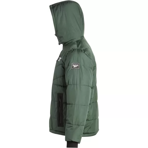 imageReebok Mens Winter Coat  Heavyweight Bubble Puffer Parka  Weather Resistant Outerwear Windbreaker Ski Jacket for Men MXXLHunter