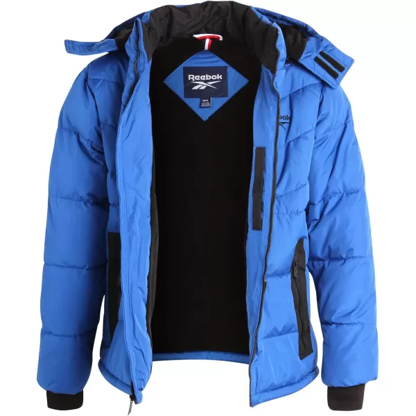 imageReebok Mens Winter Coat  Heavyweight Bubble Puffer Parka  Weather Resistant Outerwear Windbreaker Ski Jacket for Men MXXLVector Blue