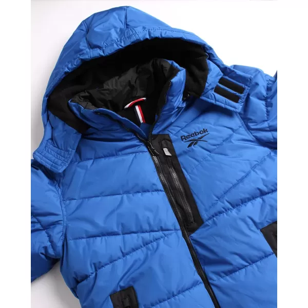 imageReebok Mens Winter Coat  Heavyweight Bubble Puffer Parka  Weather Resistant Outerwear Windbreaker Ski Jacket for Men MXXLVector Blue