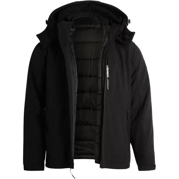imageReebok Mens Winter Coat  Puffer Parka Removable Waterproof Shell  Heavyweight Windbreaker Ski Jacket for Men MXXLBlack