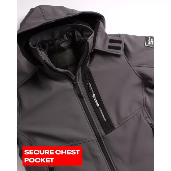 imageReebok Mens Winter Coat Softshell Jacket with Removable Puffer Coat  System Ski Jacket for Men MXXLCharcoal