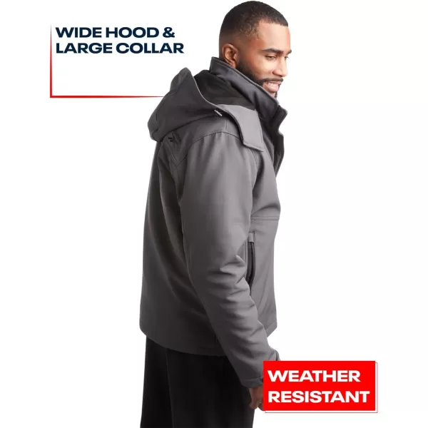 imageReebok Mens Winter Coat Softshell Jacket with Removable Puffer Coat  System Ski Jacket for Men MXXLCharcoal