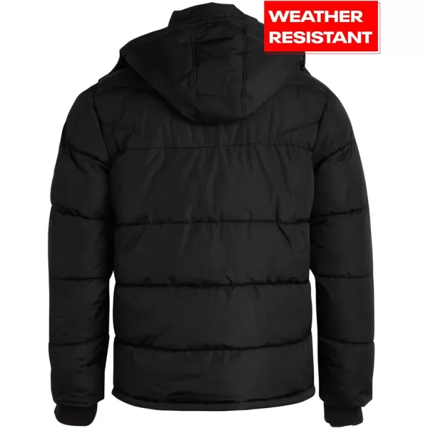 imageReebok Mens Winter Jacket  Heavyweight Quilted Puffer Parka Coat  Weather Resistant Jacket for Men LXXLBlack