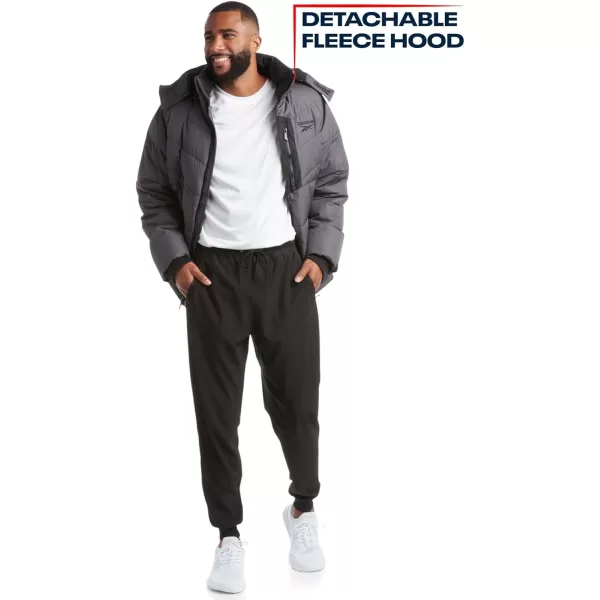 imageReebok Mens Winter Jacket  Heavyweight Quilted Puffer Parka Coat  Weather Resistant Jacket for Men LXXLCharcoal