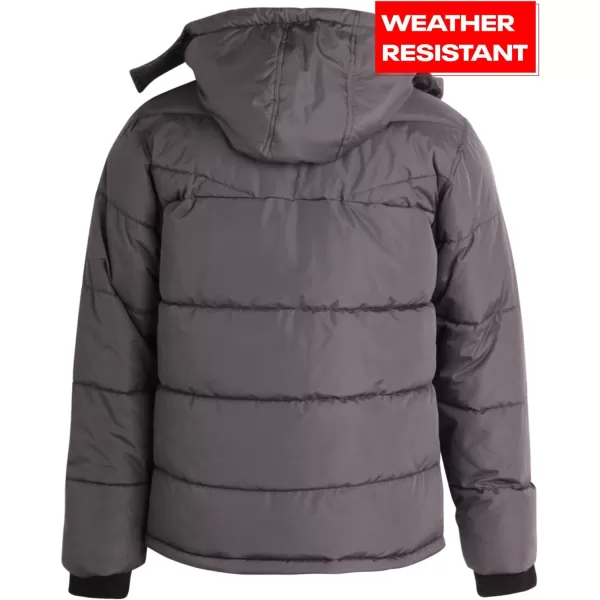 imageReebok Mens Winter Jacket  Heavyweight Quilted Puffer Parka Coat  Weather Resistant Jacket for Men LXXLCharcoal