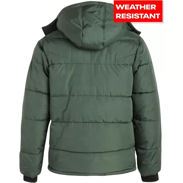 imageReebok Mens Winter Jacket  Heavyweight Quilted Puffer Parka Coat  Weather Resistant Jacket for Men LXXLHunter