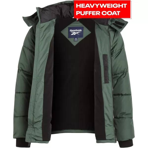 imageReebok Mens Winter Jacket  Heavyweight Quilted Puffer Parka Coat  Weather Resistant Jacket for Men LXXLHunter