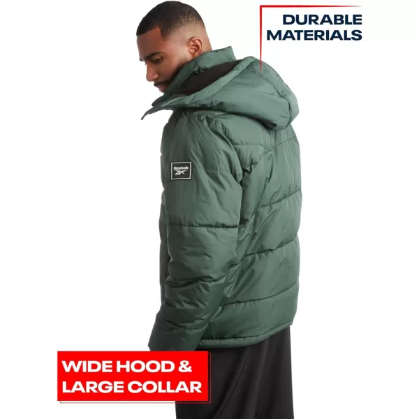 imageReebok Mens Winter Jacket  Heavyweight Quilted Puffer Parka Coat  Weather Resistant Jacket for Men LXXLHunter