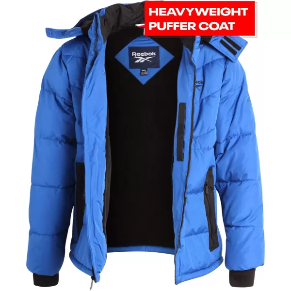 imageReebok Mens Winter Jacket  Heavyweight Quilted Puffer Parka Coat  Weather Resistant Jacket for Men LXXLVector Blue