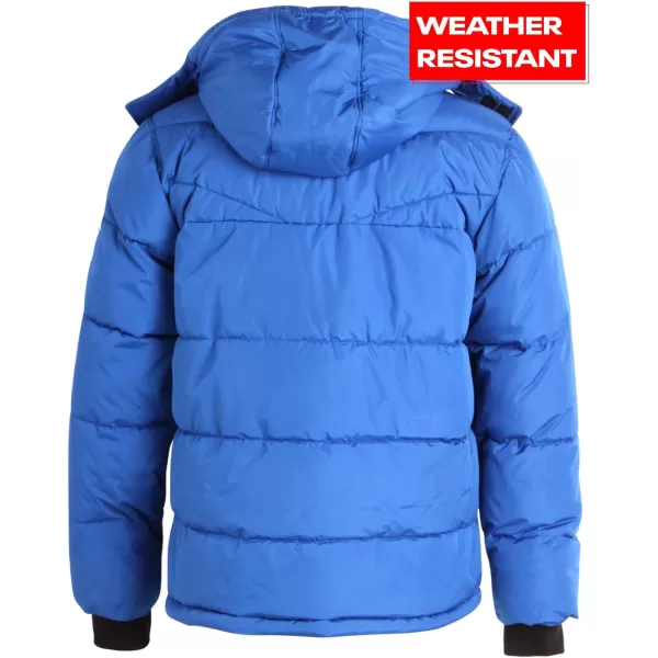 imageReebok Mens Winter Jacket  Heavyweight Quilted Puffer Parka Coat  Weather Resistant Jacket for Men LXXLVector Blue