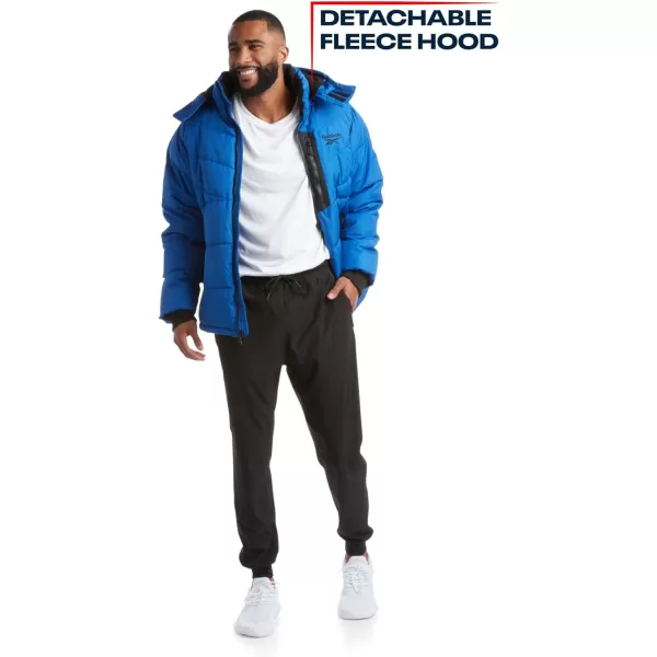 imageReebok Mens Winter Jacket  Heavyweight Quilted Puffer Parka Coat  Weather Resistant Jacket for Men LXXLVector Blue