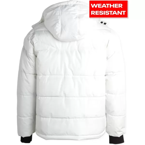 imageReebok Mens Winter Jacket  Heavyweight Quilted Puffer Parka Coat  Weather Resistant Jacket for Men LXXLWhite