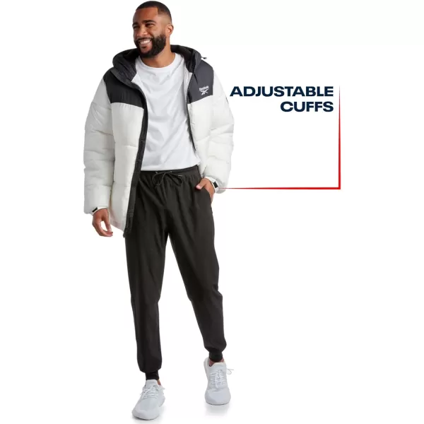 imageReebok Mens Winter Jacket  Heavyweight Quilted Puffer Parka Coat  Weather Resistant Ski Jacket for Men 820BlackWhite