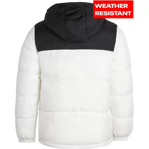 imageReebok Mens Winter Jacket  Heavyweight Quilted Puffer Parka Coat  Weather Resistant Ski Jacket for Men 820BlackWhite