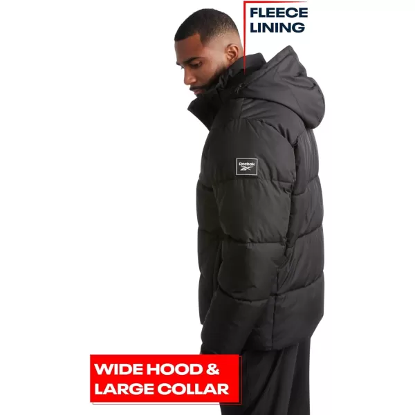 imageReebok Mens Winter Jacket  Heavyweight Quilted Puffer Parka Coat  Weather Resistant Ski Jacket for Men MXXLBlack