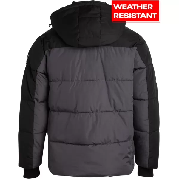imageReebok Mens Winter Jacket  Heavyweight Quilted Puffer Parka Coat  Weather Resistant Ski Jacket for Men MXXLCharcoalBlack