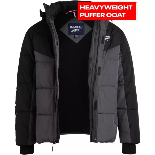 imageReebok Mens Winter Jacket  Heavyweight Quilted Puffer Parka Coat  Weather Resistant Ski Jacket for Men MXXLCharcoalBlack