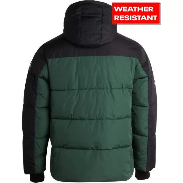 imageReebok Mens Winter Jacket  Heavyweight Quilted Puffer Parka Coat  Weather Resistant Ski Jacket for Men MXXLHunterBlack