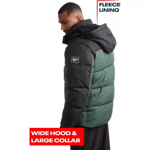imageReebok Mens Winter Jacket  Heavyweight Quilted Puffer Parka Coat  Weather Resistant Ski Jacket for Men MXXLHunterBlack