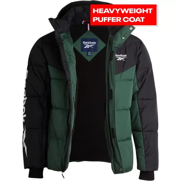 imageReebok Mens Winter Jacket  Heavyweight Quilted Puffer Parka Coat  Weather Resistant Ski Jacket for Men MXXLHunterBlack