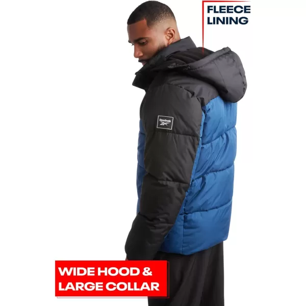 imageReebok Mens Winter Jacket  Heavyweight Quilted Puffer Parka Coat  Weather Resistant Ski Jacket for Men MXXLNorthern NightBlack