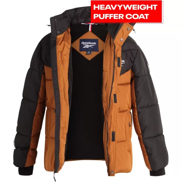 imageReebok Mens Winter Jacket  Heavyweight Quilted Puffer Parka Coat  Weather Resistant Ski Jacket for Men MXXLTimberBlack