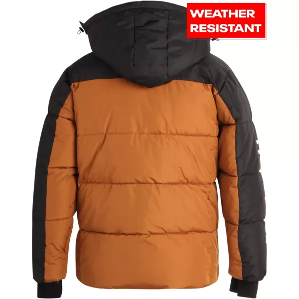 imageReebok Mens Winter Jacket  Heavyweight Quilted Puffer Parka Coat  Weather Resistant Ski Jacket for Men MXXLTimberBlack