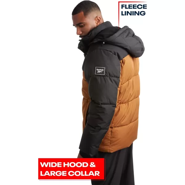 imageReebok Mens Winter Jacket  Heavyweight Quilted Puffer Parka Coat  Weather Resistant Ski Jacket for Men MXXLTimberBlack