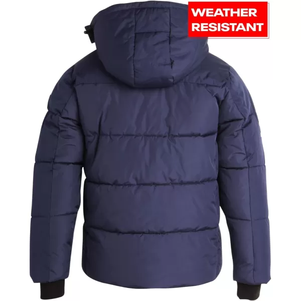 imageReebok Mens Winter Jacket  Heavyweight Quilted Puffer Parka Coat  Weather Resistant Ski Jacket for Men MXXLVector Navy