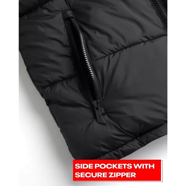 imageReebok Mens Winter Jacket  Heavyweight Quilted Puffer Parka Coat  Weather Resistant Windbreaker Ski Jacket for Men 820Black