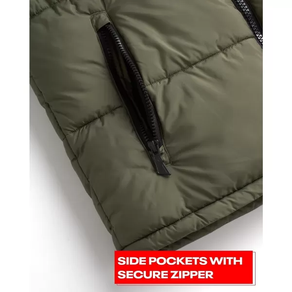imageReebok Mens Winter Jacket  Heavyweight Quilted Puffer Parka Coat  Weather Resistant Windbreaker Ski Jacket for Men 820BlackVarsity Green